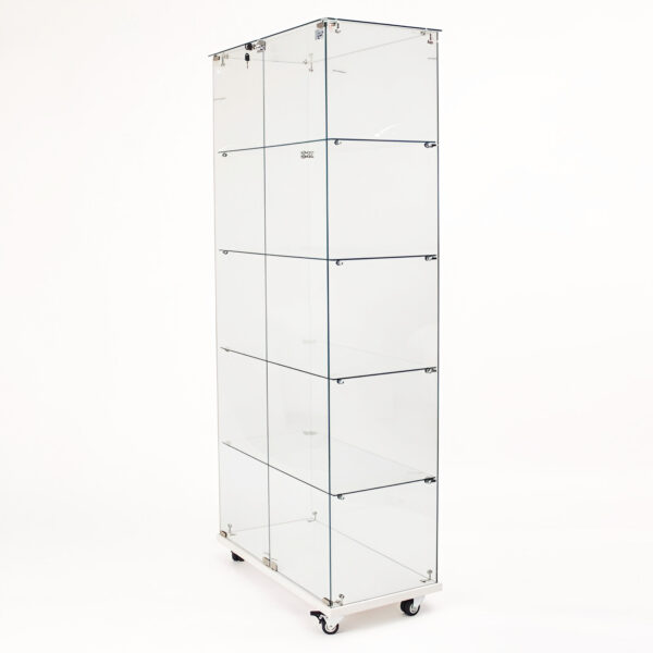 VITRINA CU 4 RAFTURI SI INCUIETOARE 80X40X180 CM STICLA SECURIZATA 5 MM