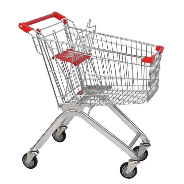CARUCIOR DE CUMPARATURI PENTRU SUPERMARKET 100LT CU SCAUN PT.COPIL