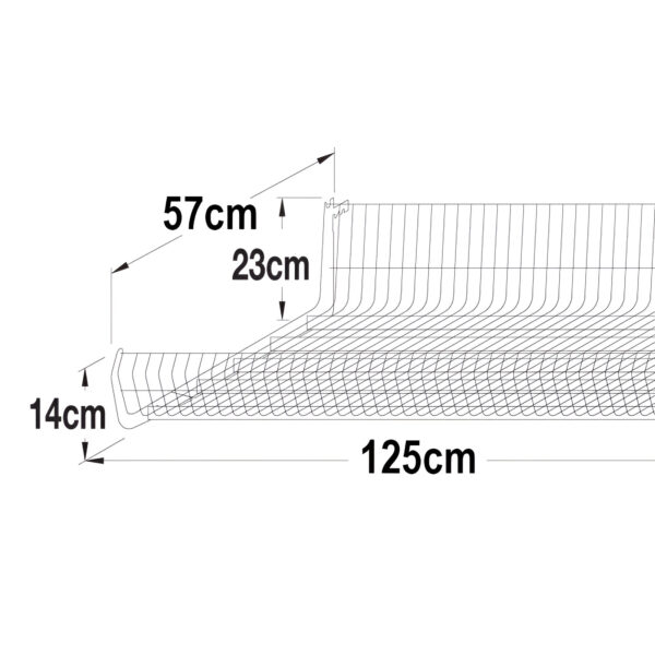 RAFT SARMA 1250X570X230 ALB RAL 9001 CU MONTARE IN COLOANA