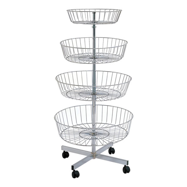 STAND ROTUND DIAMETRU 67 CM H 130 CM CU 4 COSURI CROMAT