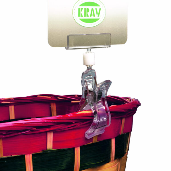 CLEMA DIN PLASTIC CU BAZA PT CARTONASE / SEMNALIZARE IN COS