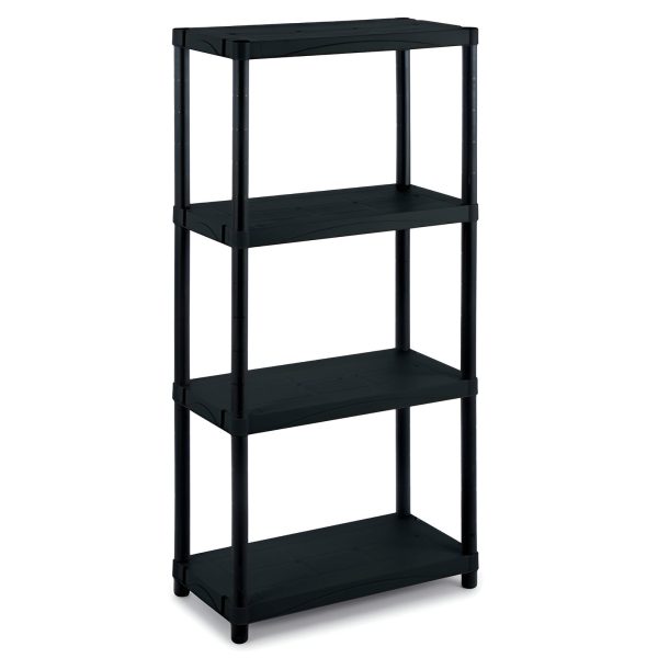 RAFT PLASTIC PVC CU 4 POLITE NEGRU 600X300X1320 MM, AJUSTABIL PE INALTIME