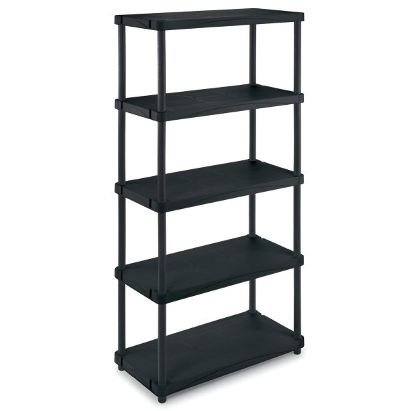 RAFT PLASTIC PVC CU 5 POLITE NEGRU 800X400X1730 MM, AJUSTABIL PE INALTIME