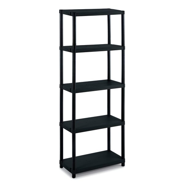 RAFT PLASTIC PVC CU 5 POLITE NEGRU 630X300X1650 MM, AJUSTABIL PE INALTIME