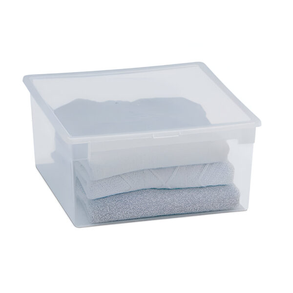 CUTIE DE DEPOZITARE CU CAPAC DIN PLASTIC TRANSPARENTA