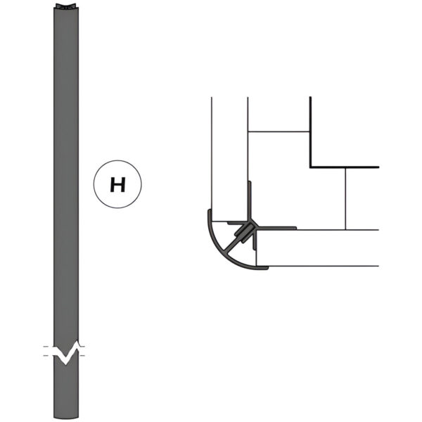 PROFIL ALUMINIU H229 CM COLT EXTERIOR THIN LINE