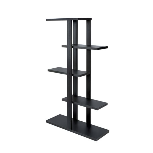 STAND 90X30X165 CM CU 5 NIVELURI PAL NEGRU, DISPLAY PENTRU PROMO