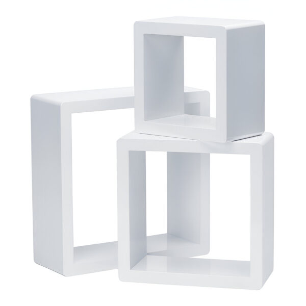 SET DISPLAY 3 CUBURI DIN LEMN ALB 17 X 17 + 22 X 22 + 27 X 27 CM