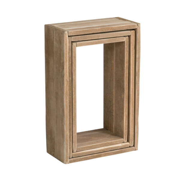 SET DISPLAY 3 CUBURI DIN LEMN NATUR VINTAGE 29 X 50 + 34 X 55 + 39 X 60 CM