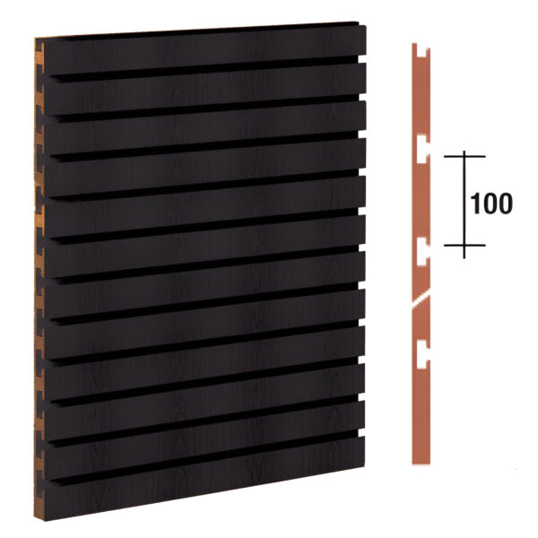 PANOU SLAT - SLATWALL WENGE 1200X900 MM PAS 10 CM FARA PROFIL DIN ALUMINIU
