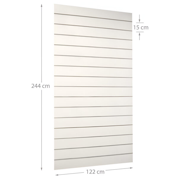 PANOU SLAT - SLATWALL ALB L122XH244 CM PAS 15 CM CU 15 PROFILE DE ALUMINIU