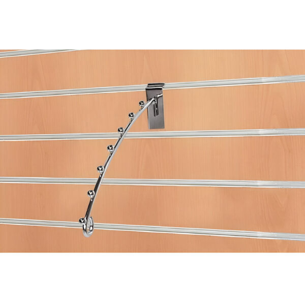 BRAT / CARLIG CURBAT CU 7 BILE L 250 MM CROM PENTRU PANOU SLAT