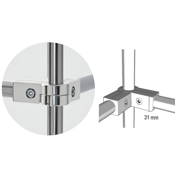 CONECTOR PT 4 TEVI CROM SISTEM MODULAR DE RAFTURI TIP JOLLY