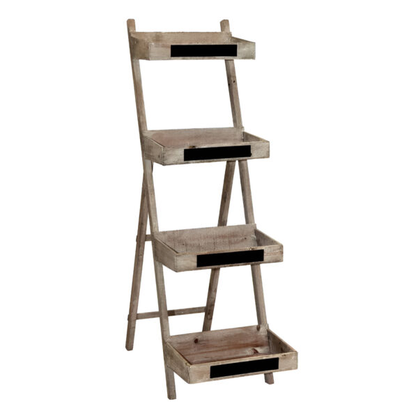 STAND TIP SCARA 39X22X130 CM 4 NIVELURI LEMN CULOARE NATUR INVECHIT