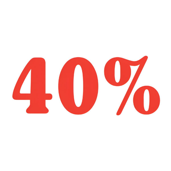 SEMN REDUCERE AUTOCOLANT CU TEXT ? % ? ROSU, PENTRU SUPRAFETE NETEDE