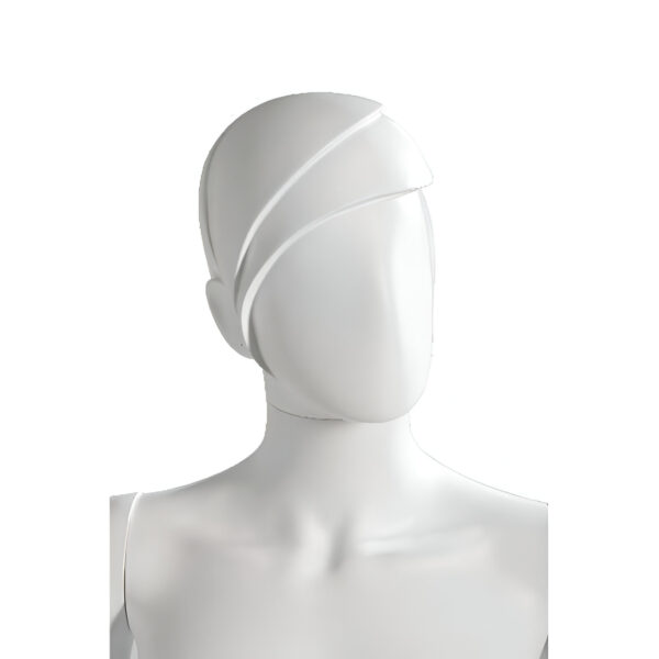 CAP MANECHIN FEMEIE, ALB, PLASTIC, STILIZAT CU MESA PAR