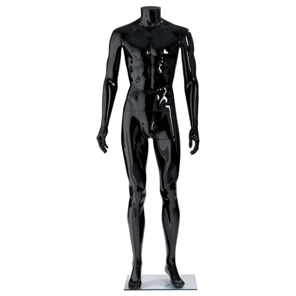 MANECHIN BARBAT H163 CM, NEGRU LUCIOS, PLASTIC, FARA CAP