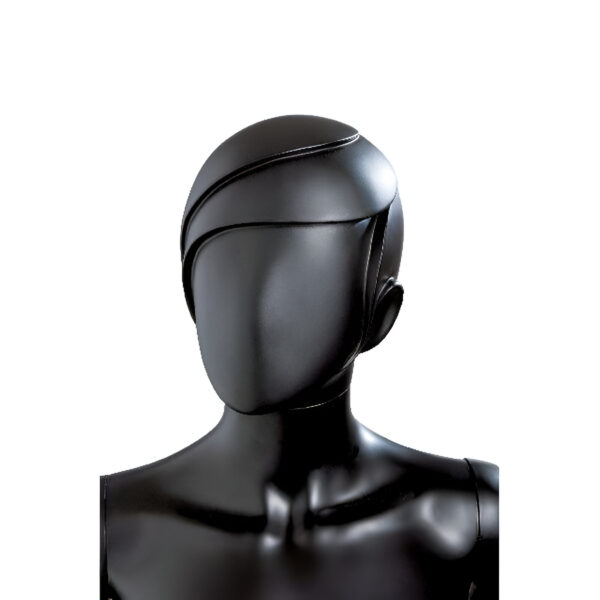 CAP MANECHIN FEMEIE,NEGRU MAT, PLASTIC, STILIZAT CU MESA PAR