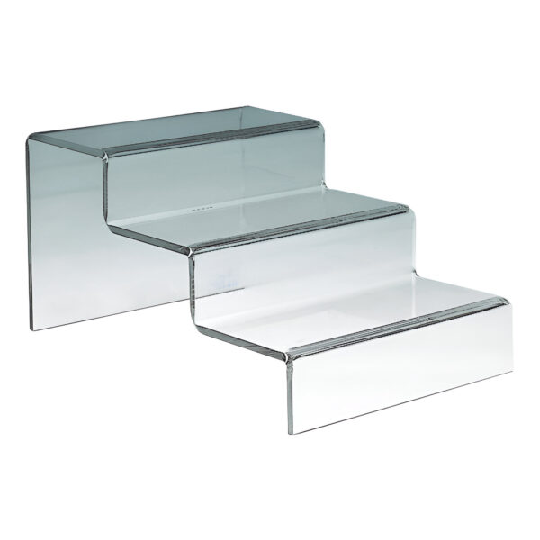 STAND PLEXIGLAS TRANSPARENT 20X30 CM IN 3 TREPTE, PT. EXPUNERE PRODUS IN VITRINE