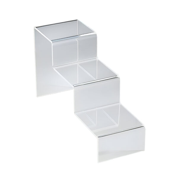 STAND PLEXIGLAS TRANSPARENT 30X10 CM IN 3 TREPTE, PT. EXPUNERE PRODUS IN VITRINE