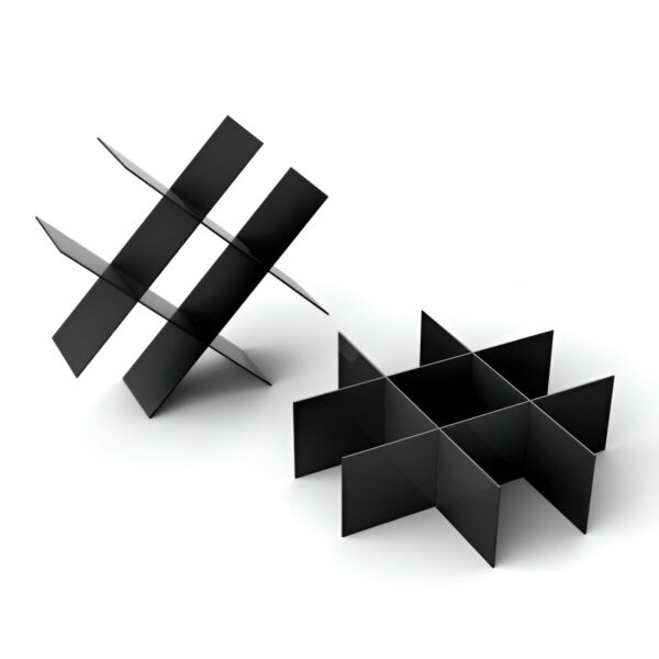 DISPLAY METALIC PT. EXPUNERE IN VICTRINE, 10X30X30 CM CU 9 COMPARTIMENTE NEGRU