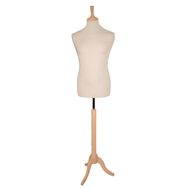 BUST CROITORIE BARBAT, BEJ CU SUPORT LEMN, INALTIME REGLABILA 135-170 CM