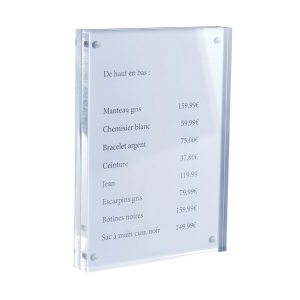 RAMA PLEXIGLAS 13X18 CM PENTRU LISTA DE PRETURI /SEMNALIZARE IN VITRINA