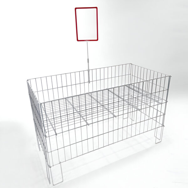 COS DE SARMA PLIABIL / BOXPALET METALIC CU PICIOARE 60X120X75 CM GALVANIZAT