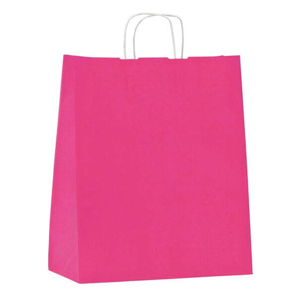PUNGA HARTIE KRAFT MANER RASUCIT 35X14X36 CM 50 BUC FUCSIA