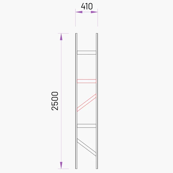 CADRU LATERAL 2500 X 400 MM PT.RAFTURI DEPOZITARE USOARA