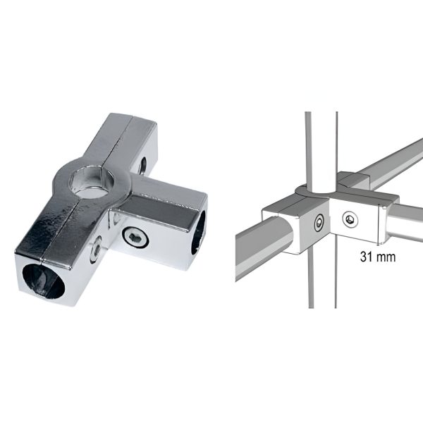 CONECTOR PT 5 TEVI CROM SISTEM MODULAR DE RAFTURI TIP JOLLY
