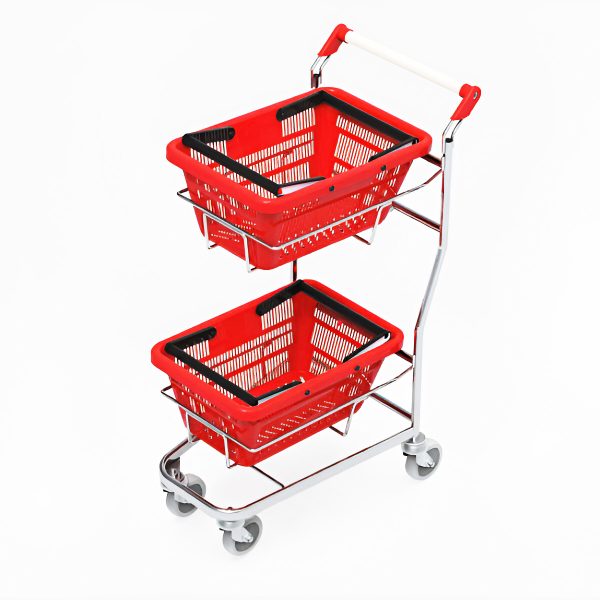 CARUCIOR PENTRU 2 COSURI CUMPARATURI DE MANA 66X40X98 CM