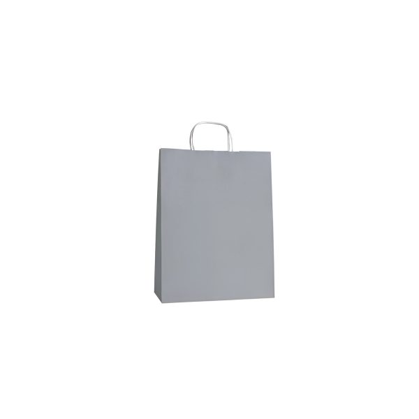 PUNGA HARTIE KRAFT MANER RASUCIT 22X10X31 CM 50 BUC GRI