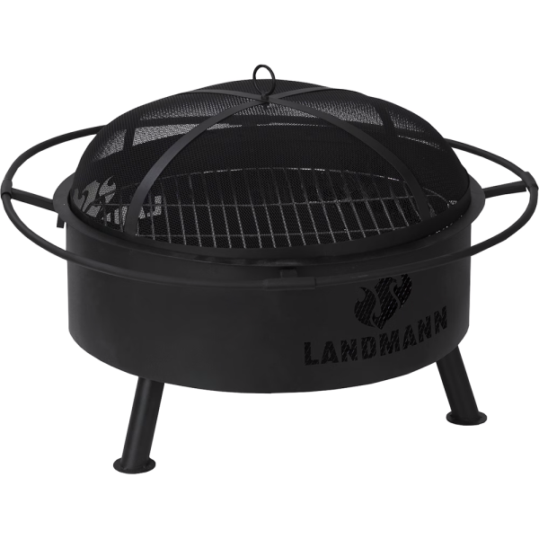 VATRA DE FOC CU GRATAR LANDMANN 06302, OTEL, 78 X 55 CM, 1 SUPRAFATA, NEGRU