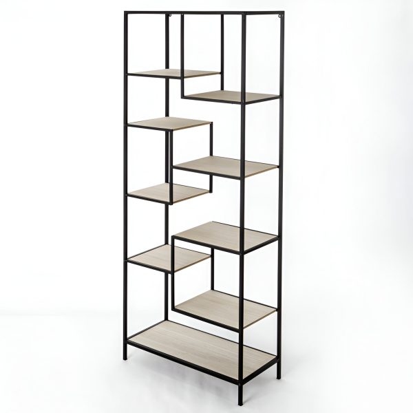 STAND TIP GONDOLA ASIMETRICA METAL SI LEMN 70X32X170 CM