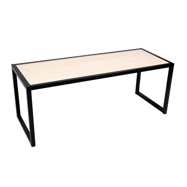 MASA PT.PREZENTARE PRODUSE 50X130X50 CM,CADRU METALIC NEGRU, BLAT ARTAR