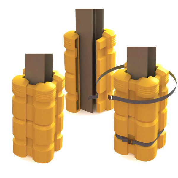 PROTECTIE COLOANE DEPOZIT SET 4 COLTURI H110 CM PT. COLOANA 20X20 CM PVC GALBEN