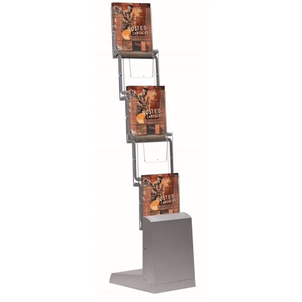 STAND PREZENTARE BROSURI ZIGZAG CU 4 NIVELE 26 X 34 X 135 CM + GEANTA