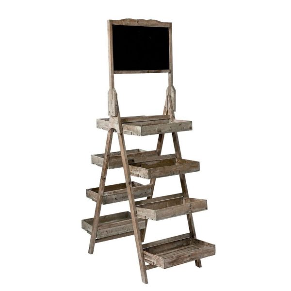 STAND EXPUNERE DUBLU DIN LEMN CU 8 POLITE 54X110X176 CM