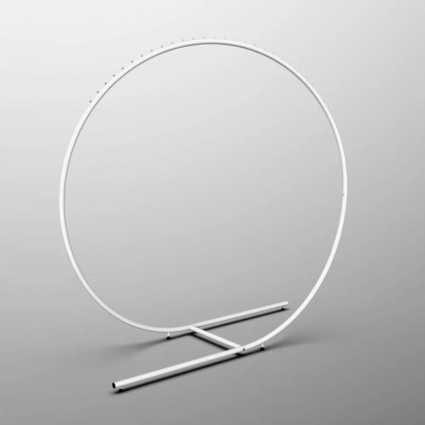 SUPORT UMERASE ROTUND O160 CM H160 X 55 CM, METAL ALB MAT