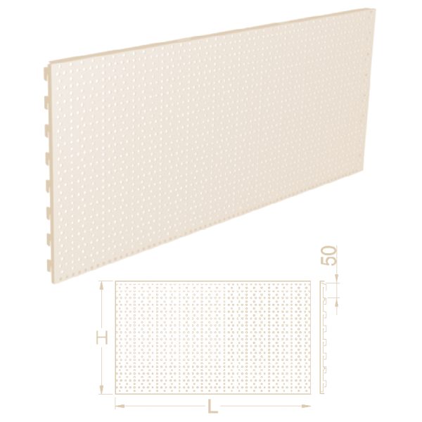 PANOU PERFORAT PENTRU SCULE 125X40 CM ALB RAL 9001