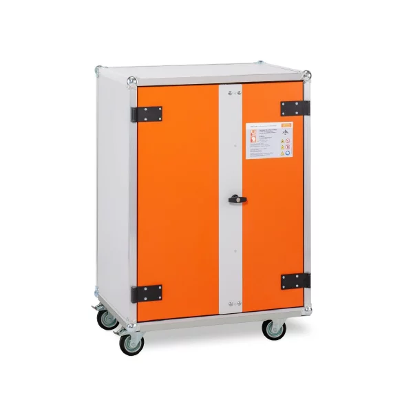 DULAP METALIC ANTIFOC PT. DEPOZITARE BATERII 80X66X115 CM CU ROTI