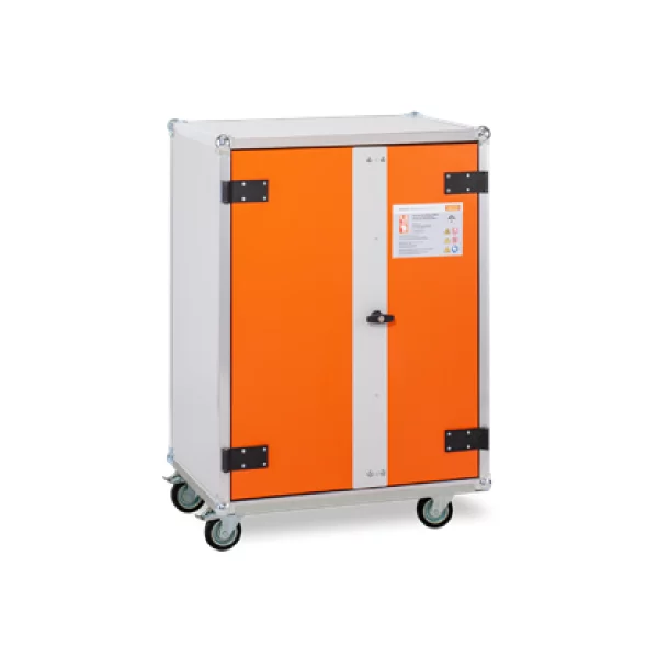 DULAP METALIC ANTIFOC PT. DEPOZITARE & INCARCARE BATERII 80X66X115 CM CU ROTI