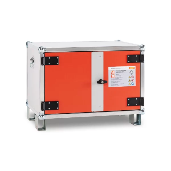 DULAP  METALIC ANTIFOC DEPOZITARE & INCARCARE BATERII 89X66X62CM CU PICIOARE. AL
