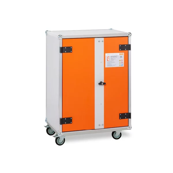 DULAP METALIC ANTIFOC DEPOZITARE & INCARCARE  BATERII 80X66X115 CM CU ROTI