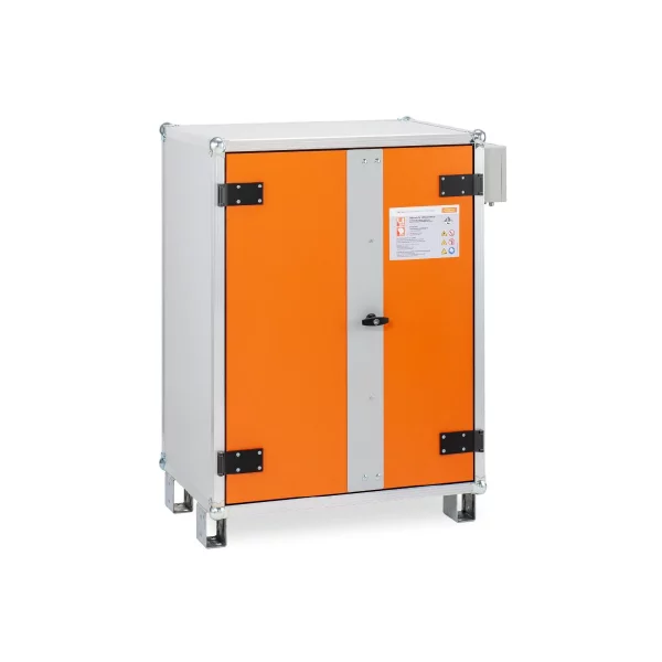 DULAP METALIC ANTIFOC DEPOZITARE & INCARCARE BATERII 89X66X115 + PICIOARE. ALARM