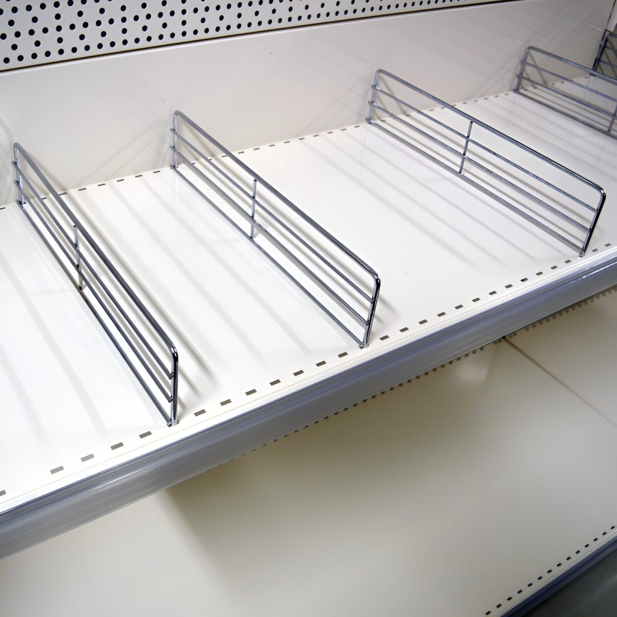 GRILAJ DESPARTITOR 3400X80 MM PENTRU POLITA RAFT STANDARD MAGAZIN CROM - imagine 1