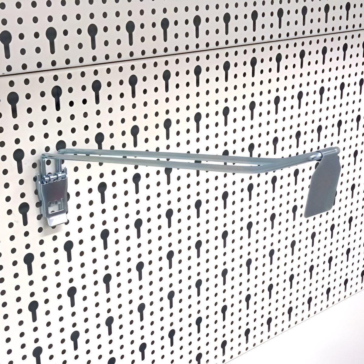 CARLIG DUBLU L300 MM CU ETICHETA PRET PENTRU PANOU SPATE PERFORAT - imagine 1
