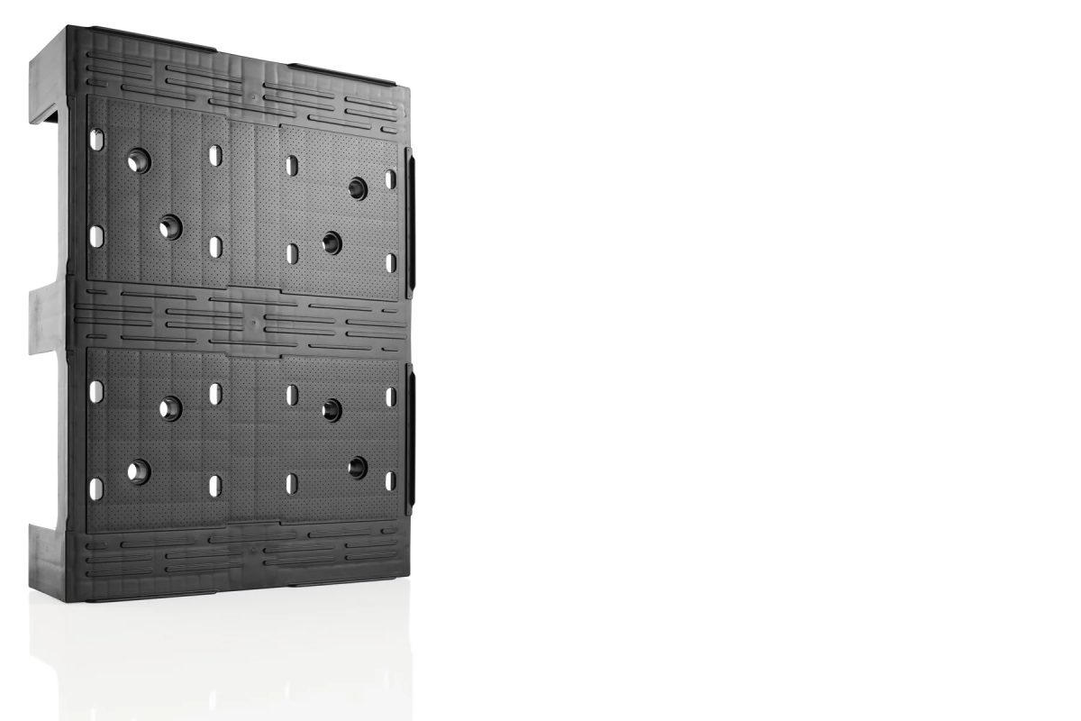 PALET PLASTIC D2 PE 600X800X160 MM GRI BASALT - imagine 1