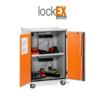 DULAP METALIC ANTIFOC DEPOZITARE & INCARCARE BATERII 89X66X115 + ROTI. ALARMA. 1 - imagine 2